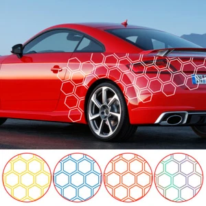 Car PVC Graphics Hexagonal Honeycomb Stickers Car Decals Side Body Sticker DIY - Picture 1 of 32