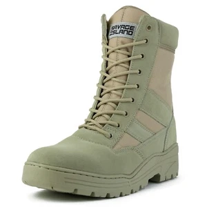 Desert Suede Combat Boots Security Tactical Cadet Work Tan Military 977 - Picture 1 of 6