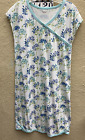 Garnet Hill Green cotton Asian Wrap  Nightgown SMALL Organic Cotton