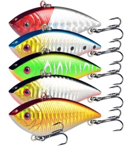 5PCS Fishing Lures Hard VIB Bait Artificial Sinking Crankbait 11g Bass Pike Swim - Picture 1 of 8