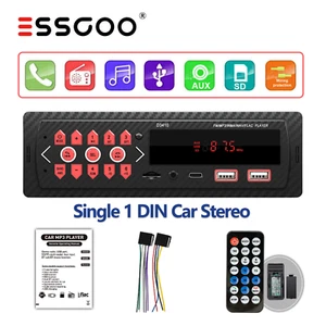 Single 1 DIN Car Stereo Bluetooth FM/AM Radio MP3 Player In-Dash Audio Receiver - Picture 1 of 12