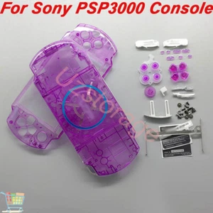 Clear Purple For Sony PSP3000 Console Full Housing Shell Cover Case W/Buttons - Picture 1 of 8
