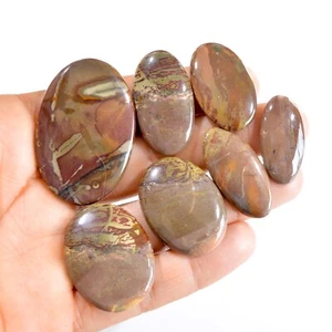 7Pcs 241Cts  Natural Bloodstone Cabochon Loose Gemstone Lot 29x14 47x30 mm #2730 - Picture 1 of 4