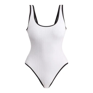 Traje de baño de una pieza con textura de espiga para mujer (talla pequeña) NUEVO CON ETIQUETAS - Imagen 1 de 4