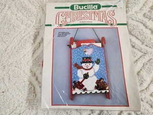 BUCILLA Christmas SNOWMAN GREETING CARD HOLDER Kit COMPLETE NOS PACKAGE - Picture 1 of 5