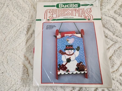 BUCILLA Christmas SNOWMAN GREETING CARD HOLDER Kit COMPLETE NOS PACKAGE - Image 1 of 4