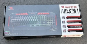iBuyPower Ares M1 RGB Gaming Keyboard Spill Resistant Black Red Multimedia Keys - Picture 1 of 2