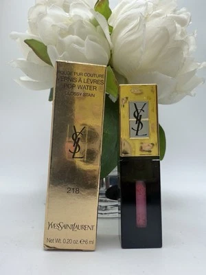 YVES SAINT LAURENT Vernis a Levres Pop Water 219 Fuchsia Drops 0.2oz / 6ml - Image 1 of 2