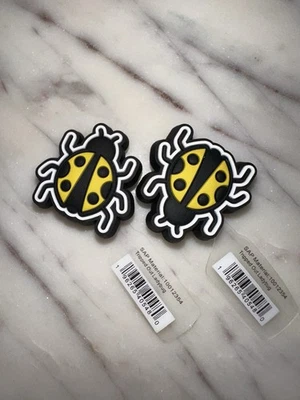 2x Ladybug amarillo tropezado • auténtico original jibbitz • dijes de zapatos cocodrilos Foto 1 de 2