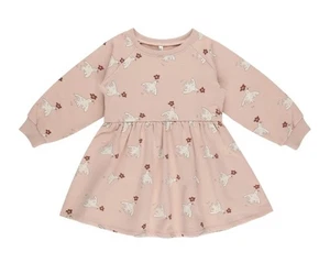 Rylee + Cru Blush Pink with White Doves Allover Print Sweatshirt Dress 2-3y - Picture 1 of 10
