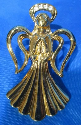 Angel Lapel Pin Goldtone Unbranded - Image 1 of 4