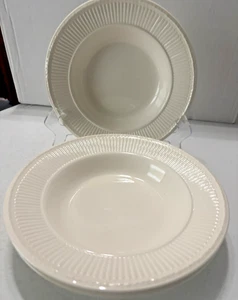 3 cuencos de sopa/ensalada/pasta vintage Wedgewood Queen's Ware EDME crema 8" borde acanalado - Imagen 1 de 4
