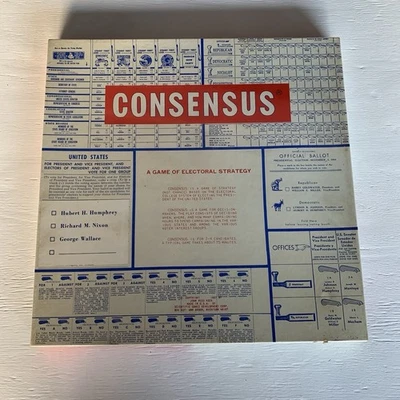 Consensus ORIGINAL 1966 BOARD GAME VERY RARE Sealed - Image 1 of 4