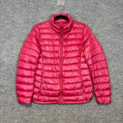 Женская куртка Uniqlo большая розовая зимняя снежная ультралегкая пуховик на молнии для улицы - Изображение 1 из 4