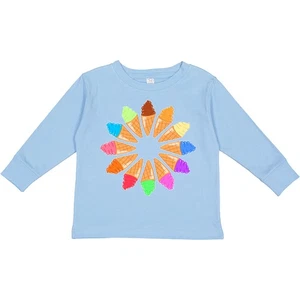 Inktastic Ice Cream Cone Starburst Toddler Long Sleeve T-Shirt Food Dessert Fun - Picture 1 of 6