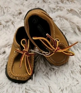 SMART FIT Toddler Boy Size 3 Light Brown Dress Boat Loafer Shoes Comfort Fit - Picture 1 of 6