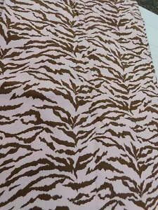 CUSTOM FROM WAVERLY FABRIC-TARZAN PINK & BROWN SHOWER CURTAIN & VALANCE-CAMO - Picture 1 of 7
