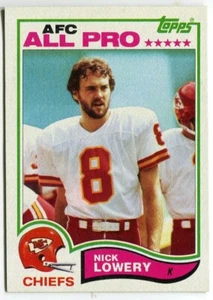 1982 Topps #120 Nick Lowery Kansas City Chiefs All-Pro - Picture 1 of 2