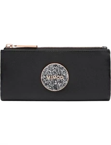 MIMCO Bliss Fold Sheep Leather Wallet Purse Black Rosegold • AUTHENTIC RRP $179 - Picture 1 of 8