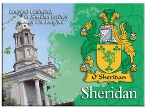 Sheridan Nombre de Familia Irlandés Recuerdo Imagen Metálica Nevera Imán Regalo Irlandés - Imagen 1 de 2