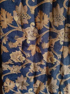 "Ethan Allen Edredón Doble Jacquard Cama Azul Extendida Floral Azul Oro 98"" X 62" - Imagen 1 de 6