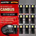 10x White Led Light Interior Package 12v T10 W5w 194 Wedge Dome Map License Bulb