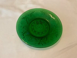 Vintage ANCHOR HOCKING Sandwich Wald grünes Glas 4,5 Zoll Untertassenteller - Bild 1 von 2