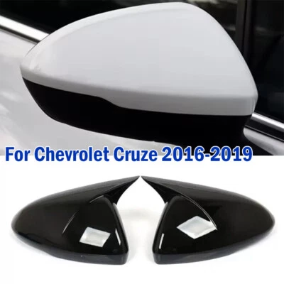 Tapas de cubierta de espejo retrovisor ABS negro brillante con bocina de buey para Chevrolet Cruze 2016-2019 Foto 1 de 4