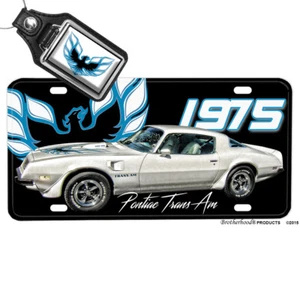 1975 White Pontiac Firebird Trans Am Muscle Car Aluminum License Plate - Foto 1 di 3