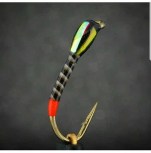 3 schwarze Buzzer gelbe Sunburst Wangen FLIEGEN Größe 12 Stachelhaken  - Bild 1 von 3