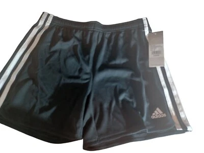 Kids Adidas Shorts Black W White Stripes Size XL New W Tags - Image 1 of 4