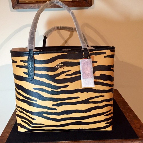Borsa Coach City Tote Bag Stampa TIGRE NUOVA con etichette