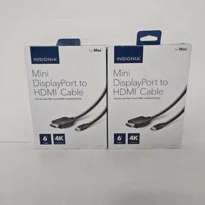2er Set Insignia Mini DisplayPort auf HDMI Kabel 6' 4k Ultra HD NEU im Karton - Bild 1 von 4