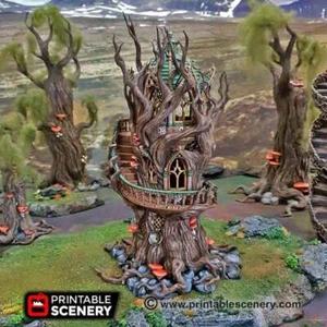 Gloomwood Treehouse - Elven Building - Fantasy Tabletop Terrain - Picture 1 of 8