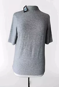 Maglione pullover viscosa nuovo M&S tg 14 M cashmere feel jersey finto collo manica corta top - Foto 1 di 4