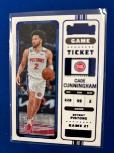 2022-23 Panini Contenders #44 CADE CUNNINGHAM Game Ticket #d 09/49 Pistons