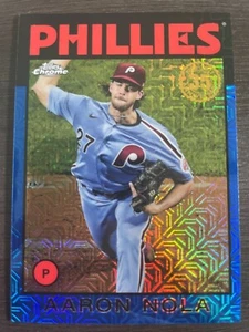 2021 Topps Silver Pack Aaron Nola #86TC-68 1986 Chrome Blue Mojo Refractor /150 - Picture 1 of 2