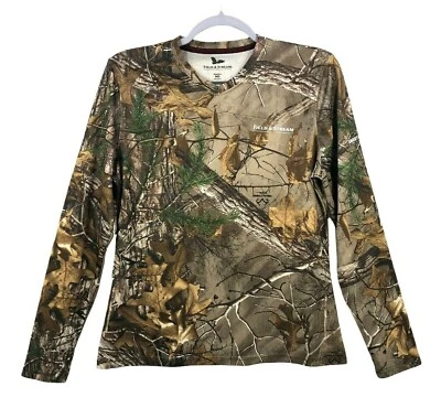 Field and Stream Realtree Smartwick Womens Sz M Long Sleeve Pull Over Shirt Camo - Image 1 of 4
