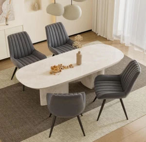 Modern Comfortable Dining Room Chairs with Thick Cushions Set of 4 - Picture 1 of 46