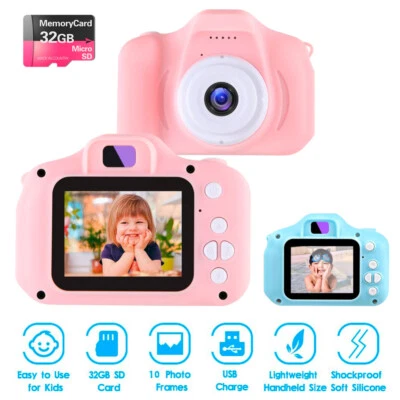 1080P Kids Mini Digital Camera With 32G TF Card Camcorder Video for Kid Toy Gift - Image 1 of 4