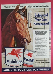 1942 Mobil Gas Life Magazine Print Ad Great Horse Image! WWII WW2 - Picture 1 of 4