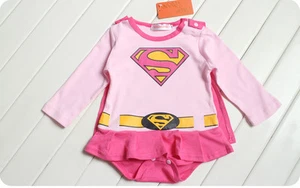 Baby Toddler Super Girl Costumes Tracksuit Fancy Dress Romper Size 3-24months - Picture 1 of 3