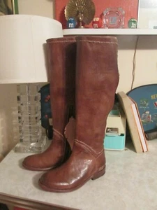 Bed Stu Manchester Stiefel braun rustikal abgenutzt Leder Reiten hoch Größe 6 neu - Bild 1 von 6