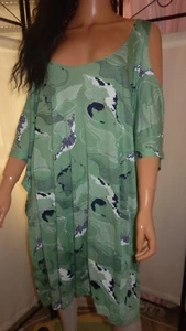 BONPRIX Strand-Kleid Long Shirt Pastell-Grün Cut Out Ärmel Plus-Größe Gr 56/58 - Bild 1 von 8