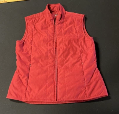 Chaleco Kirkland Mujer Rojo Arándano 100% Poliéster Sin Mangas Cremallera Frontal Talla S Foto 1 de 4