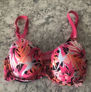 No Boundaries Floral Print Pink Multi Underwire PaddedT-Shirt Bra 34C NWT - Picture 1 of 21