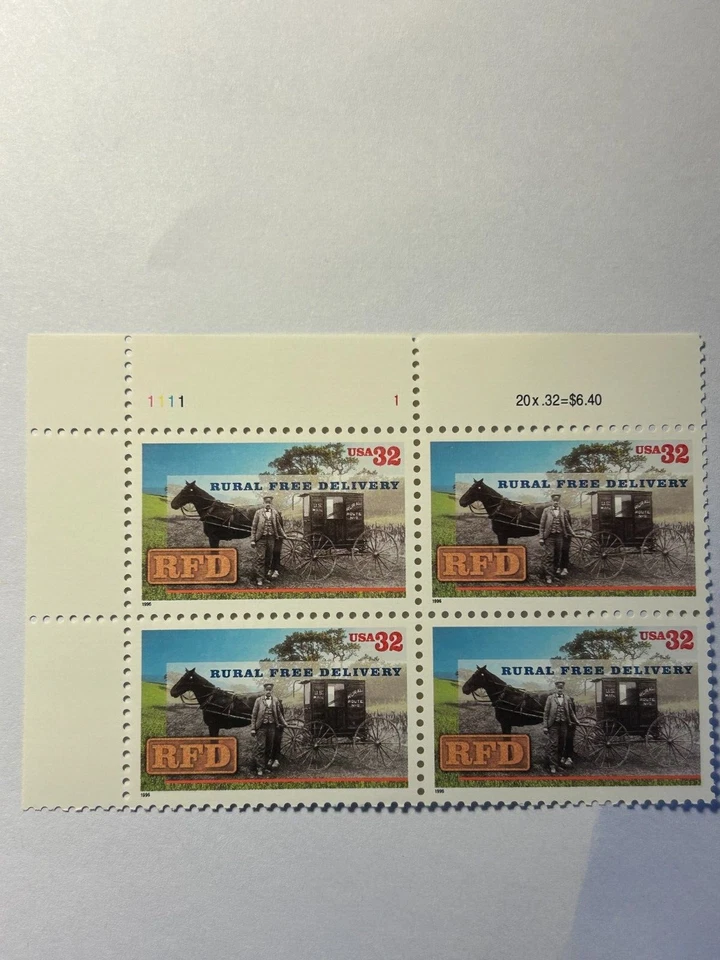 U. S. Plate Block SC 3090 RFD MNH PL 1123 1996 - Image 1 of 1