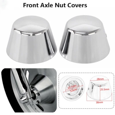 Cubiertas de tuerca de eje delantero cromadas para Harley Heritage Softail Classic FLSTC 1984-2006 Foto 1 de 4