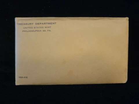 1959 U.S. Mint Proof Set | Envelope & COA | Beautiful Set | See Pics Cover