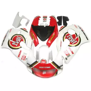 White Red Fairings Kit for Suzuki GSXR600 GSXR750 1996 1997 1998 1999 Body Kit - Picture 1 of 1